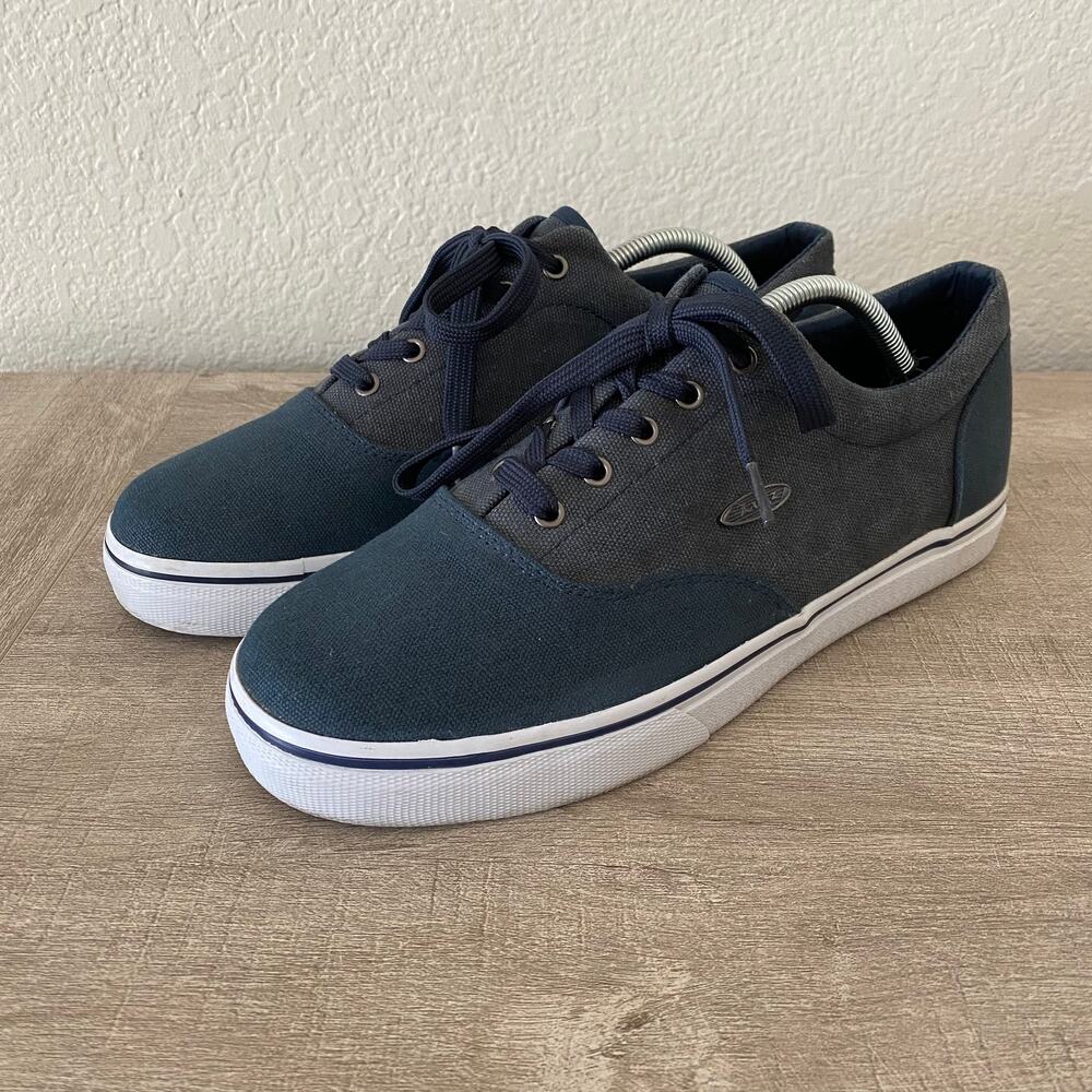 Lugz Mens Vet MM MVETMMC-411 Blue Canvas Low Top Lace Up Sneaker Shoes 10.5 - Picture 1 of 9